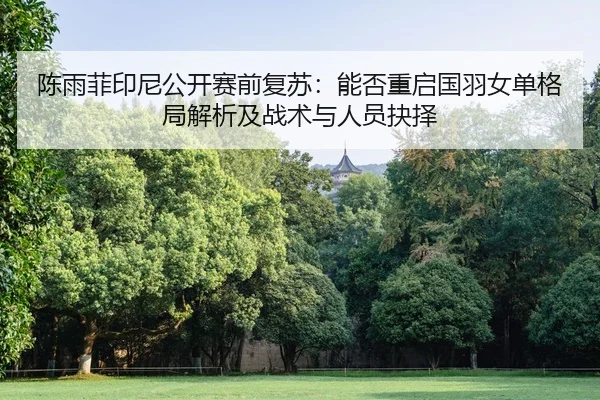 陈雨菲印尼公开赛前复苏：能否重启国羽女单格局解析及战术与人员抉择